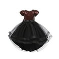 thumbnail image 2 of MEZZALL Dresses Girls Sparkly Pageant Dress With Detachable Train For Piano Recital Performance Gown Lovely Short Sleeve Crew Neck Solid Color Child Party Sundress, 2 of 9