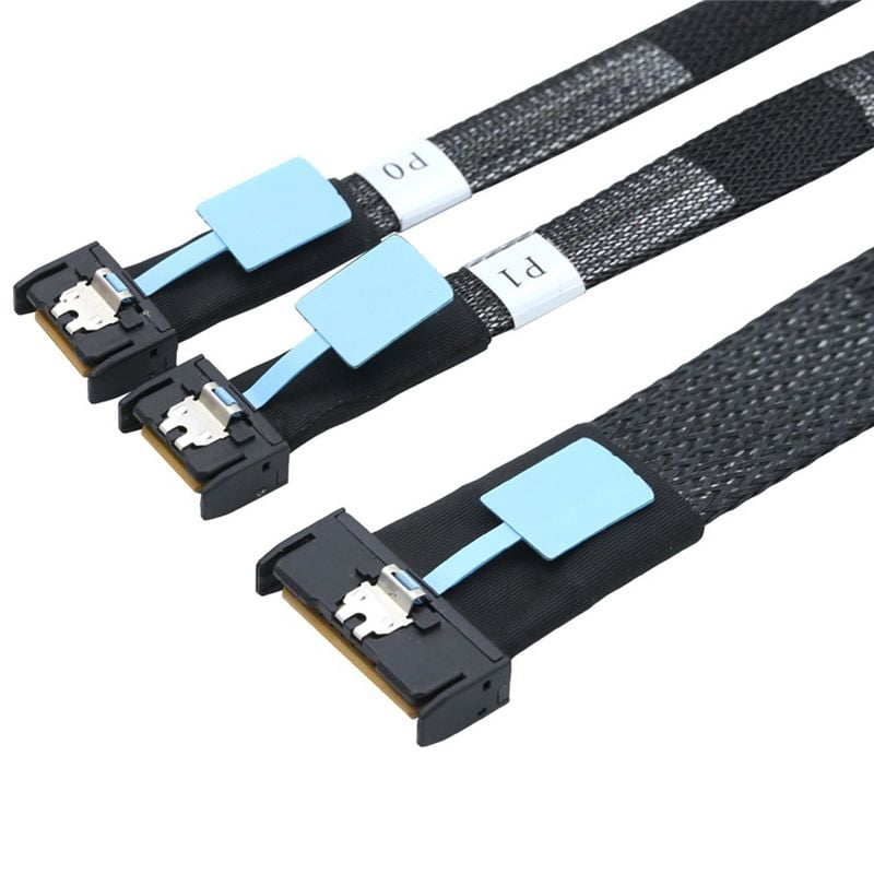 Gen5 MClo X8 Adapter Cable Gen5 MCIO X8 to Dual MCIO X4 Server Cable for PC SATA 3.0 U.2 Oculink Pcie Sata Cable 1M