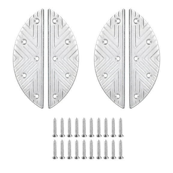 Uxcell 4Pcs Metal Heel Plates Heel Repair Pad with Screw Nails for Shoes and Boot Replacement