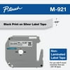 Brother Genuine P-touch M-921 Tape, 9mm (0.35") Standard Non-Laminated Label Maker Tape, Black on Silver, M921