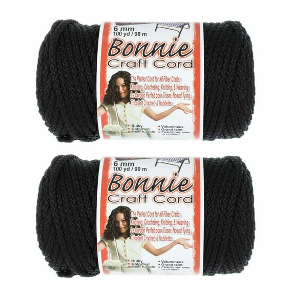 2 Pack Bonnie Macrame Cord - 6mm - 100 yd Lengths - Various Colors