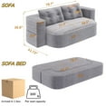 thumbnail image 7 of 2-in-1 Convertible Sleeper Sofa Bed,78.7" Modern Foldable Sofa Plush Corduroy Fabric Sofa,Deep Seat Sofa Couch for Living Room, Bedroom,LIGHT GREY, 7 of 7