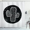 thumbnail image 1 of Ambesonne Cactus Shower Curtain, Saguaro Plant Theme, 69"Wx75"L, Black White, 1 of 3
