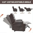 thumbnail image 6 of Manual Recliner Chair with Massage and Heat for Elderly, Faux Leather Upholstered Reclining Chair with Adjustable Backrest and Side Pocket for Living Room, Brown, 6 of 7
