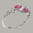 thumbnail image 3 of LBG British Made 10k White Gold Cubic Zirconia & Natural Ruby ring Womens Statement Ring - 33 size options - Size 11.75, 3 of 6