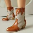thumbnail image 2 of Mostsola Cowboy Boots for Women Pointed Toe Pull on Heel Denim Western Cowgirl Ankle Boots, 2 of 8
