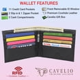 thumbnail image 2 of Real Leather Front Removable ID Card Holder Bifold RFID Blocking Wallet for Men with Gift Box Brown, 2 of 7