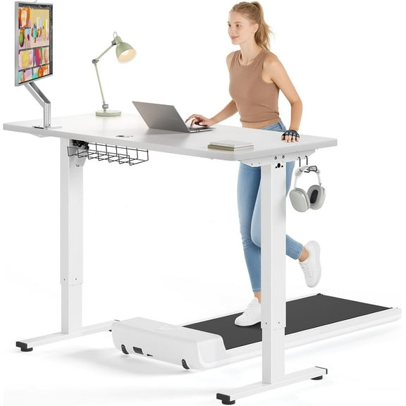 Electric Standing Desk Adjustable - 48 x 24 Inch Sit Stand up Desk with Cable Management - 3 Memory Preset Adjustable Height Table