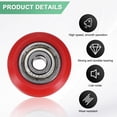 thumbnail image 2 of Uxcell 4-Pack 3D Printer Rollers V Slot, 24mm POM Pulley Wheels 625ZZ Double Bearing for 3D Printer/CNC, Red, 2 of 6