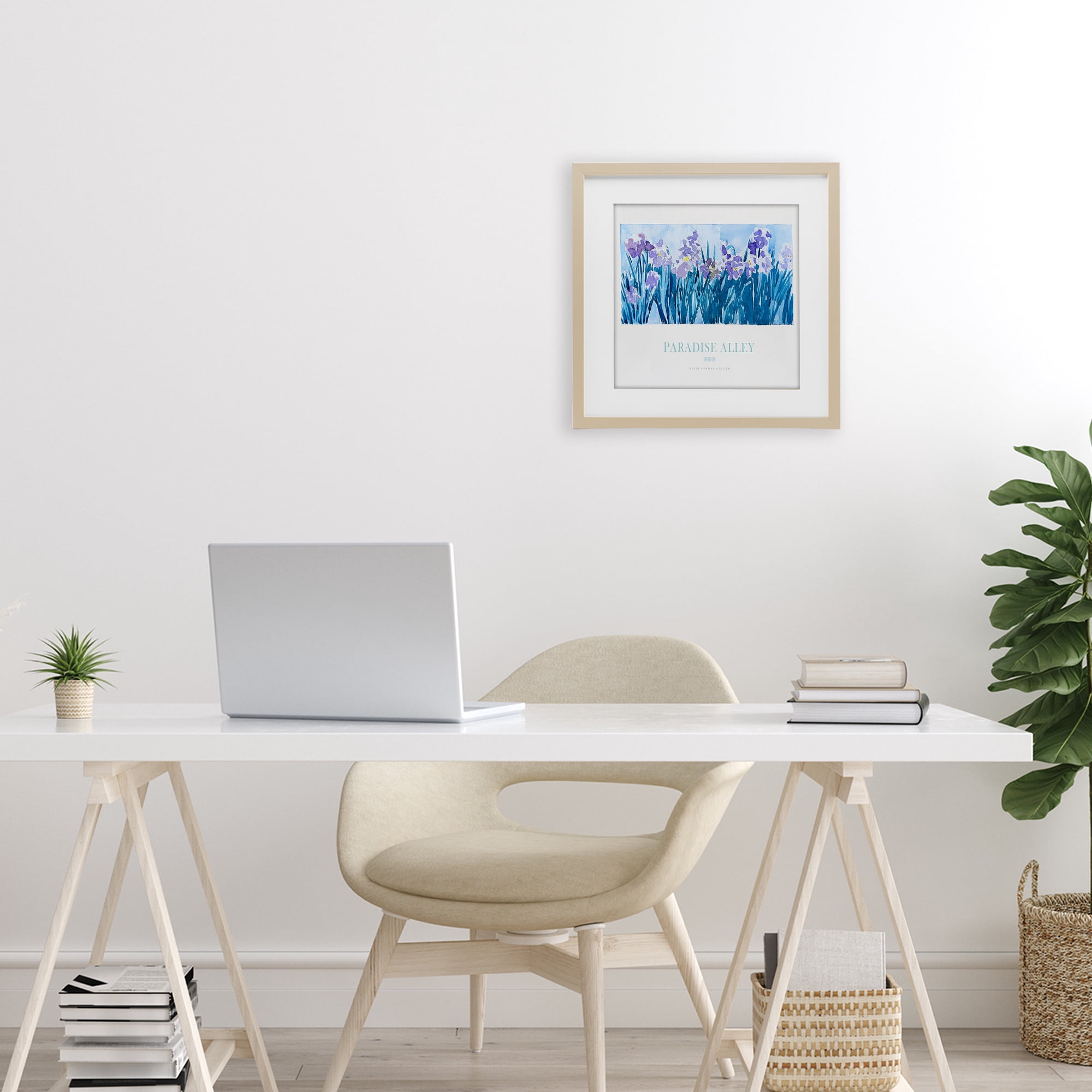 Stupell Industries Paradise Alley Purple Irises Birch Framed Print Under Glass, design by Jadei Graphics