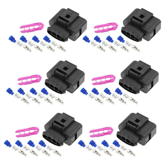 Unique Bargains 6 Set 4 Pin No.1J0973724 Ignition Coil Coilpack Connector Plug Clip for VW for Audi for Seat for Skoda