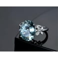 thumbnail image 5 of EOEMY Alloy Silver Large Oval Cut Aquamarine Natural Gem Butterfly Ring Jewelry 6-10-7, 5 of 9