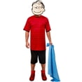 thumbnail image 1 of Disfraz Rubies Peanuts Linus para hombre con top, pantalón corto, máscara y manta, 1 of 4
