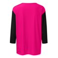 thumbnail image 5 of Basic T Shirts for Women Women's Fashion Casual Loose Regular 3/4 Sleeve Colored Round Neck Top, 5 of 5