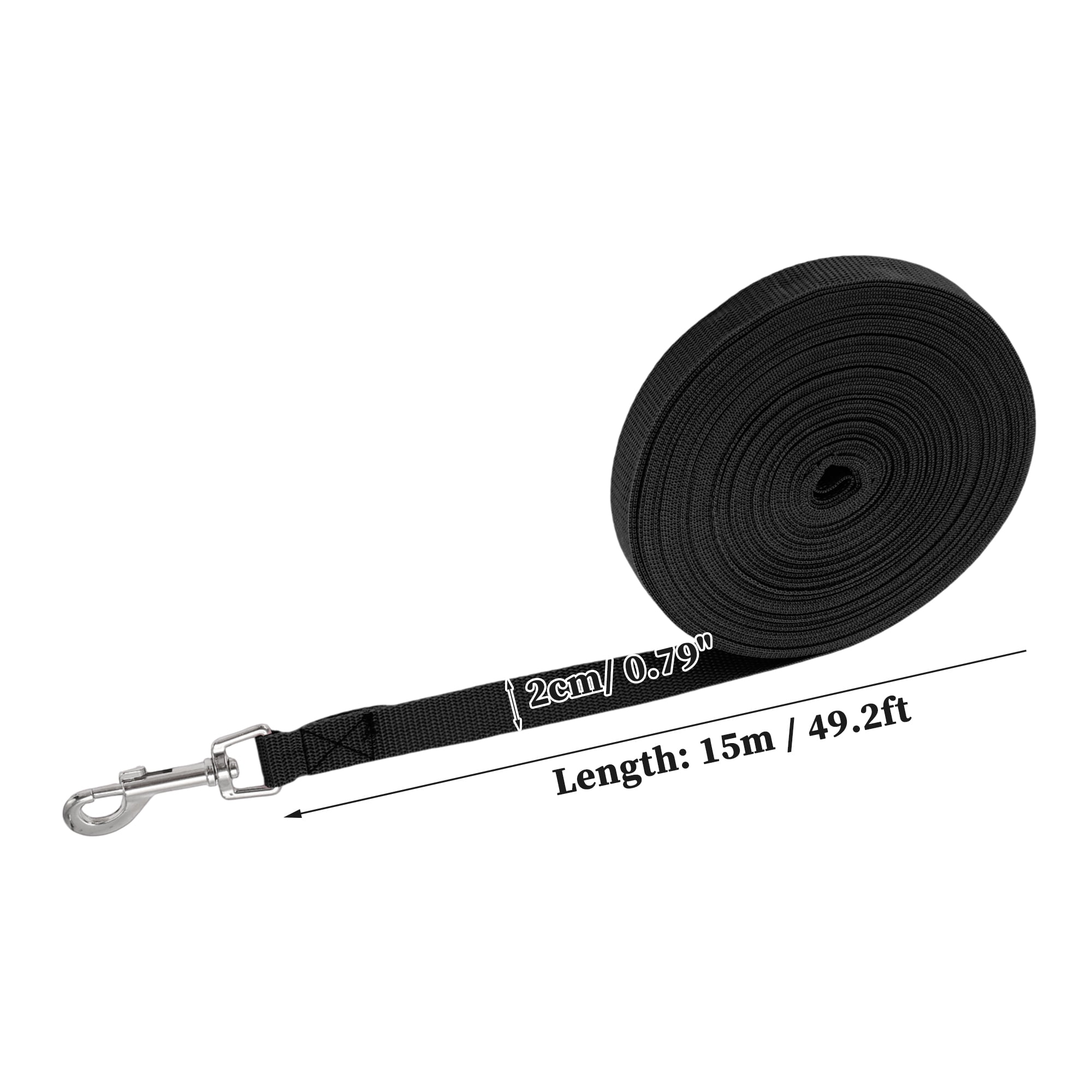 Unique Bargains Training Dog Leash 49.2ft Long Black