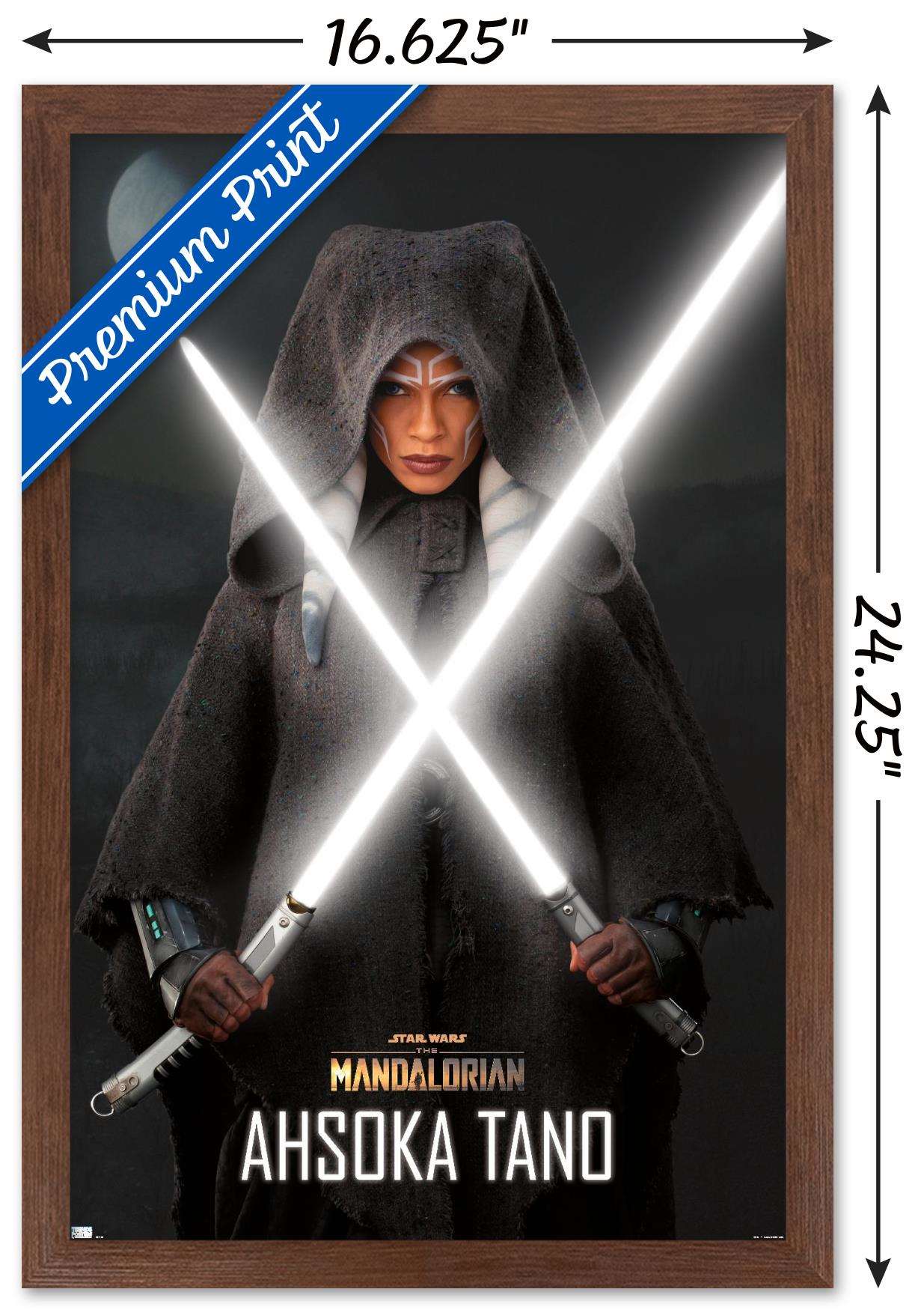 Star Wars The Mandalorian Season 2 - Ahsoka Lightsabers Wall Poster, 14.725" x 22.375", Framed