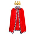 thumbnail image 3 of corona de disfraz de , accesorios para juegos entre e hijos, capa cómoda Rojo adulto, 3 of 9