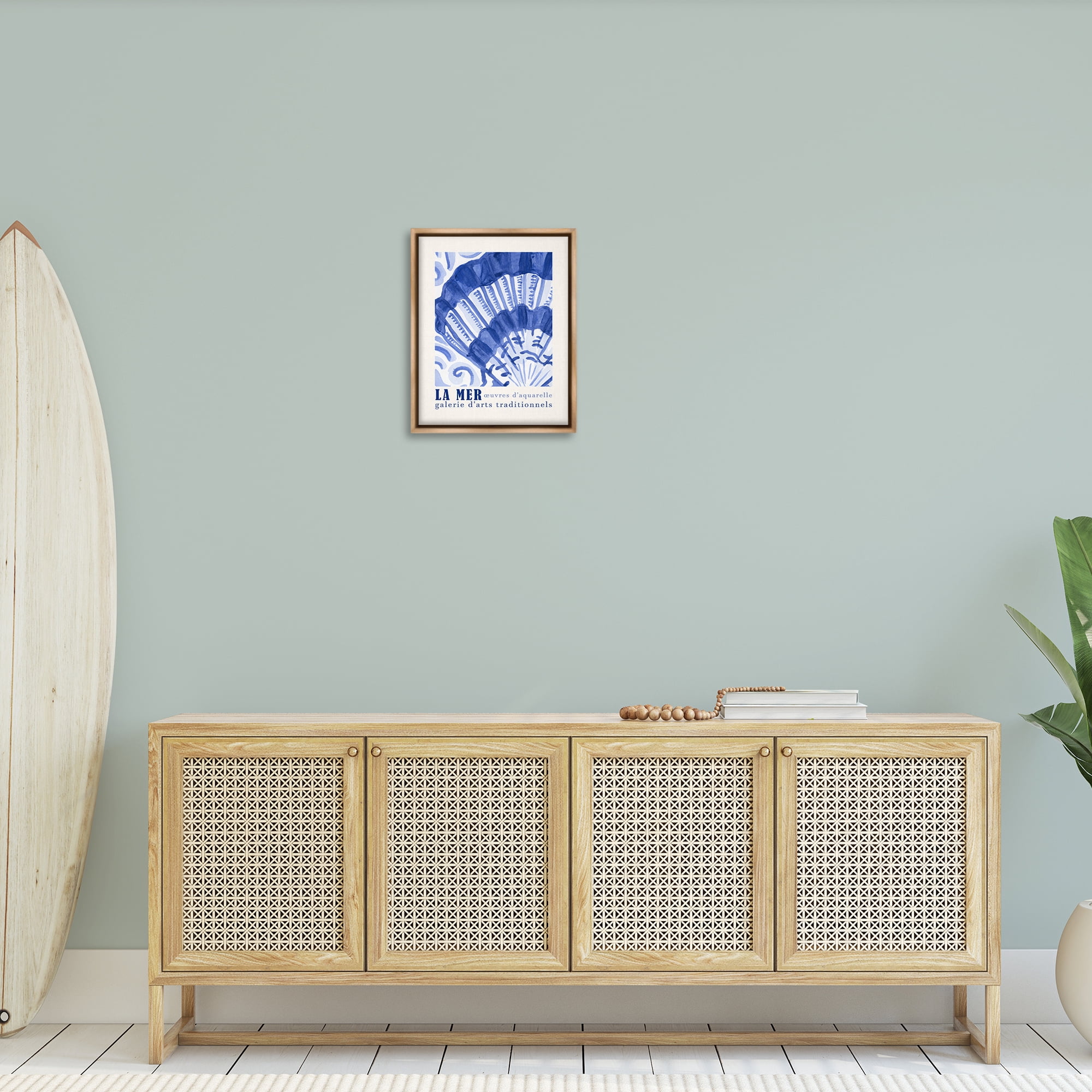 Stupell Industries Nautical Shell Gallery Show Nautical & Beach Painting Brown Floater Framed Canvas Art Print Wall Art, 17 x 21