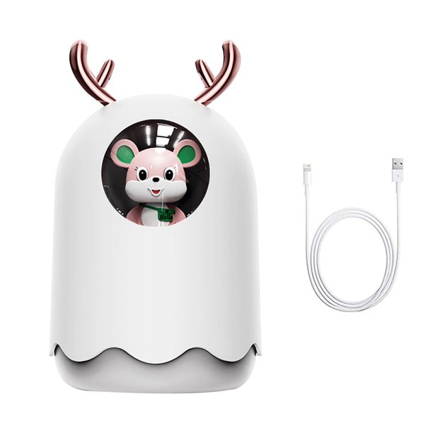 Humidificador doméstico 300ml USB Mini humidificador eléctrico Decoración LED Difusor de aire portátil, Blanco Methold HA003941-01B