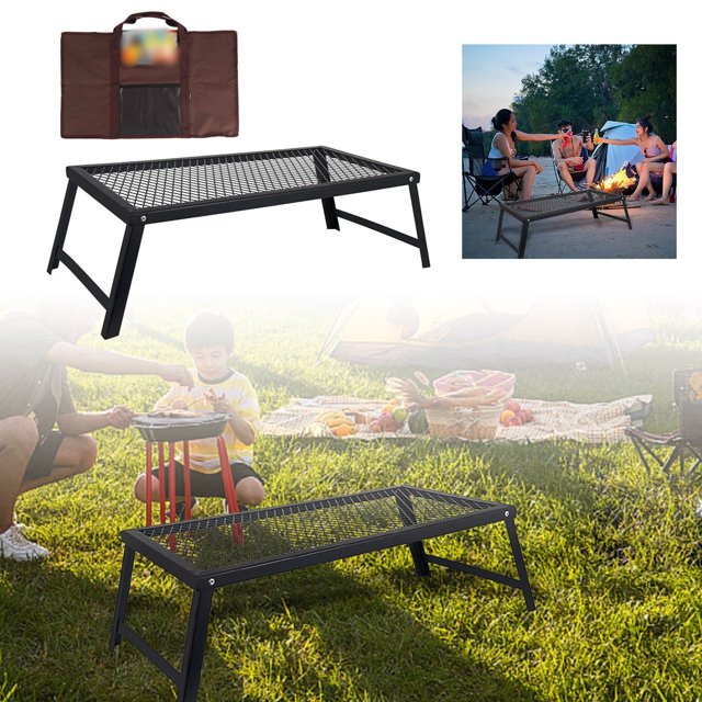 JJKBVCLO Barbecue d'Extérieur pour le Camping et les Rassemblements, Conception Pliable Portable avec Construction en Métal Fini pour un Rangement et un Transport Faciles