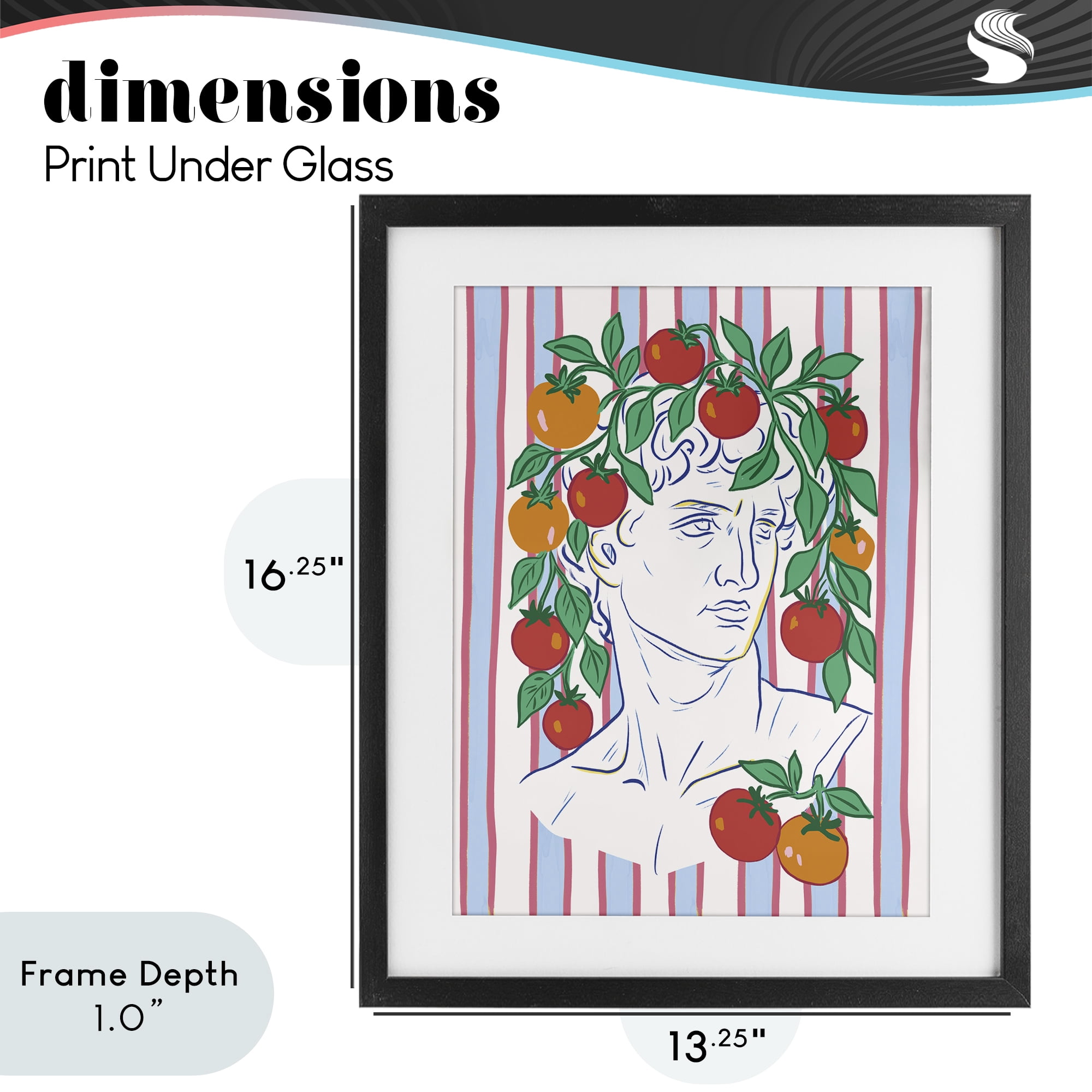 Stupell Industries La Rossa Sculpture Face Black Framed Print Under Glass, design by Radhika Modi