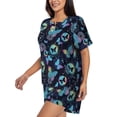 thumbnail image 2 of Bixox Women's Blue Butterfly Printed Pajama Set 2 Piece Lounge Set Top and Shorts Soft Pajamas, Shorts with Pockets, 2 of 7