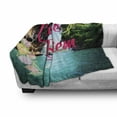 thumbnail image 3 of Saying Soft Flannel Fleece Throw Blanket, Photo of Carpe Diem Typography on Tropic Secenery with Ocean and Cliffs, Cozy Plush for Indoor and Outdoor Use, 50" x 60", Multicolor, by Ambesonne, 3 of 6