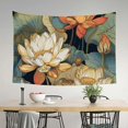 thumbnail image 2 of RKSupls Christmas Tapestry Wall Art, Lotus Flower Hanging Tapestry Decoration for Happy New Year Bedroom, Living Room, Dorm, Apartment Home Decor,60*40in, 2 of 5