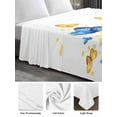 thumbnail image 5 of Full Size Flat Sheet Only, Sunflower Butterfly Soft Brushed Microfiber Bed Sheets, Yellow Blue Spring Pastoral Plant Hotel Quality Breathable Bedding Top Sheet, Easy Care, 66"x102", 5 of 9