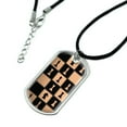 thumbnail image 2 of Chess Board Pieces Pattern Military Dog Tag Pendant Necklace with Cord, 2 of 4