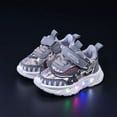 thumbnail image 4 of REDARER Girls Light Up Sneakers for Toddlers, Breathable Non- Walking Shoes with LED, Comfortable Casual Play Shoes for Outdoor,Color:Grey,Size:18-24 Months, 4 of 5