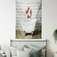 thumbnail image 4 of Vintage Tapestry, Bathtub in a Room Grunge Wall Classical Floral Foot Resting Sailor Nautical, Wall Hanging for Bedroom Living Room Dorm Decor, 40W X 60L Inches, White Red Gray, by Ambesonne, 4 of 5