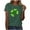 ZB33633-Green, variant on Women's St. Patrick's Day T-Shirt Festive Paws Graphic Dog Mom Short Sleeve Tee Leprechaun Hat Holiday Top Casual Green,XL