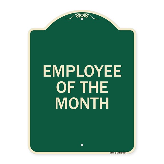 SignMission Designer Series Sign - Employee of the Month | Green & Tan 18" x 24" Heavy-Gauge Aluminum Architectural Sign | Protect Your Business & Municipality | Made in the USA