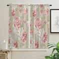 thumbnail image 3 of Retro Flower Watercolor Small Curtain Rod Pocket Short Curtains Half Drapes Partition Cabinet Door Window Curtains Home Decor, 3 of 6