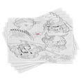 thumbnail image 1 of Ambesonne Kabuki Place Mats Set of 4, Japanese, Standard Size, Black White Pink, 1 of 6