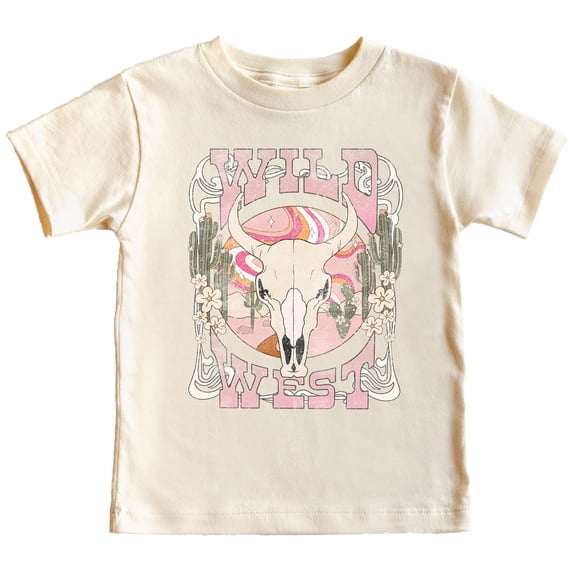 Olive Loves Apple Wild West Shirt for Toddlers and Girls Pink Desert Cowgirl Western Graphic Tee Natural Shirt Youth Large