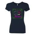 thumbnail image 2 of Wild Bobby, Raised On Sweet Tea & Jesus, Inspirational Christian, Women Slim Fit Junior Tee, Navy, X-Large, 2 of 5