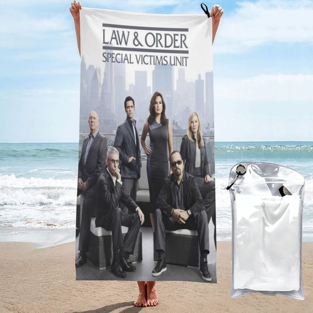 Toalla de playa Law And Order, suave, de secado rápido, resistente a la arena, para piscina, yoga, gimnasio, camping, toallas de baño ligeras, regalo para niños, niñas, niños y adultos, 31,5 x 63