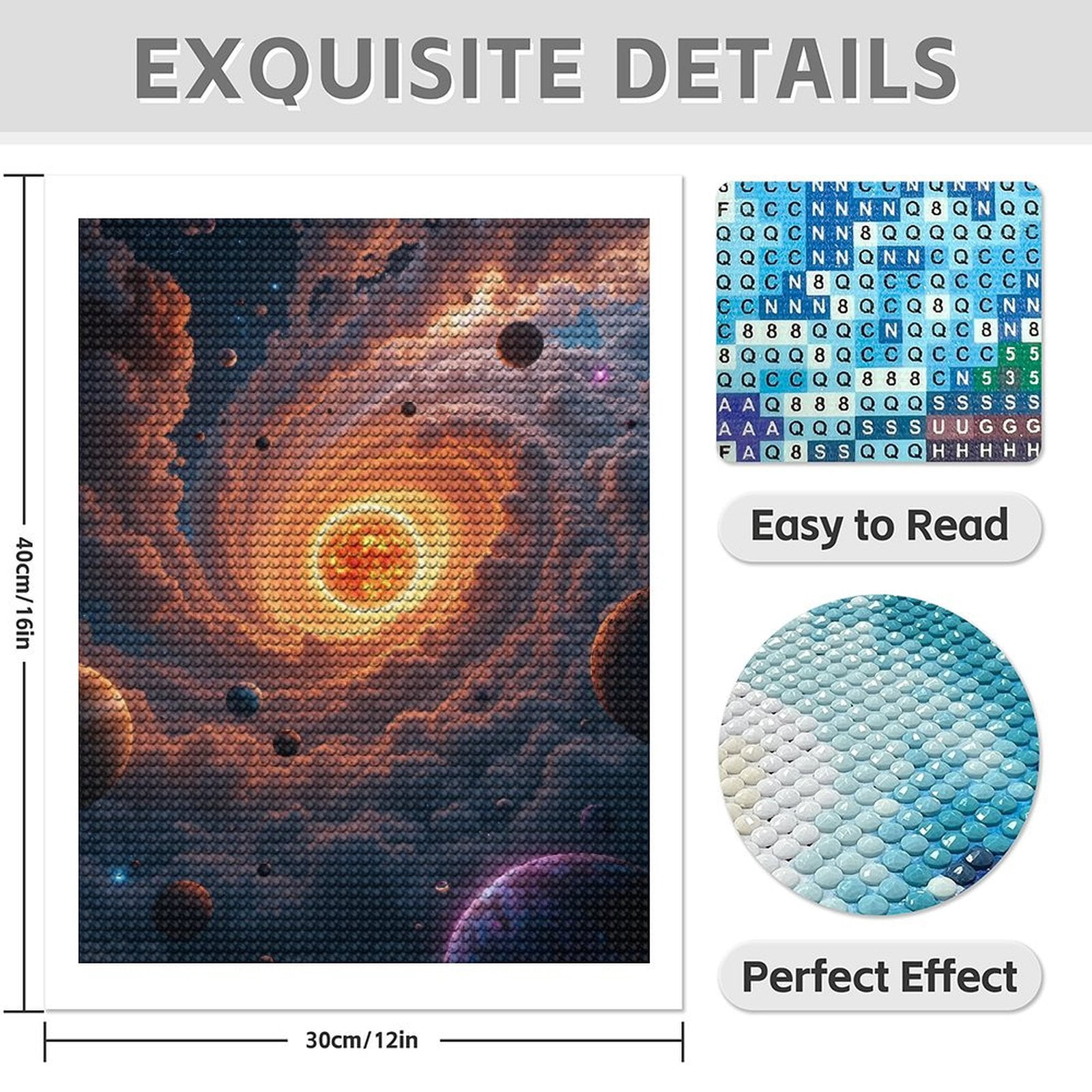 Diamond Art Kits for Adults - 5d Swirling Cosmic Nebula Planets Stars Diamond Painting for Adults, Diamond Art for Adults Beginners, Diamond Painting Kits for Adults for Home Wall Decor