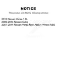 thumbnail image 2 of Kugel Front Wheel Bearing and Hub Assembly Pair for Car Nissan Versa Cube - Left Right Side (Driver Passenger) K70-100370, 2 of 11