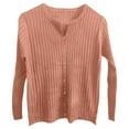 thumbnail image 4 of Womens Cardigan Open Front Slim Fit Crew Neck Long Sleeve Soft Solid Chunky Cable Knit Sweater Casual Shrugs for Women Orange S, 4 of 4