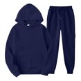 thumbnail image 5 of ClodeEU Womens Sweatsuits 2 Piece Set ,Loose Hoodie Sweatshirt With Pockets,Jogger Pants Fall Tracksuit Navy,Womens Plus XXL, 5 of 6
