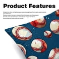 thumbnail image 2 of Baseball Throw Pillow - Velvet Pillow Inserts Covers with Unique Patterns - Set of 2 - Available in 16x16, 18x18, 20x20 Inches for Various Occasions, 2 of 6