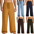 thumbnail image 2 of Havenre Men's Sweatpants Joggers Baggy Wide Leg Lounge Pants with Pockets Loose Fit Casual Drawstring Elastic Waist Athletic Sweat Pants Brown M, 2 of 10