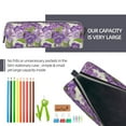 thumbnail image 5 of Haiem Violets Flowers Print Leather Pencil Case Art Supplies Case Zipper Pencil Pouch Stationery Storage Pencil Bag, 5 of 7