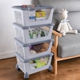 thumbnail image 4 of Anbers 4-Tier Stackable Storage Baskets with Rolling Wheels, Plastic Stacking Baskets, 4 of 7