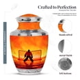 thumbnail image 2 of MUKTIVE Ice Hockey Burial Urn for Human Ashes Men & Women, Orange Urns for Cremation, Large Decorative Urns for Female, Burial Cremains Ash Holder, 10 Inch, 2 of 7