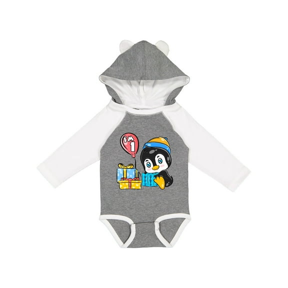 Inktastic Penguin 1st Birthday Boys or Girls Long Sleeve Baby Bodysuit