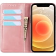 thumbnail image 2 of Designed for iPhone 12 Mini Wallet Case,Premium PU Leather Flip Folio Case with Card Slot,Stand Holder,Magnetic Closure TPU Shockproof Interior Protective Case for iPhone 12 Mini 5.4",Rose Gold, 2 of 14